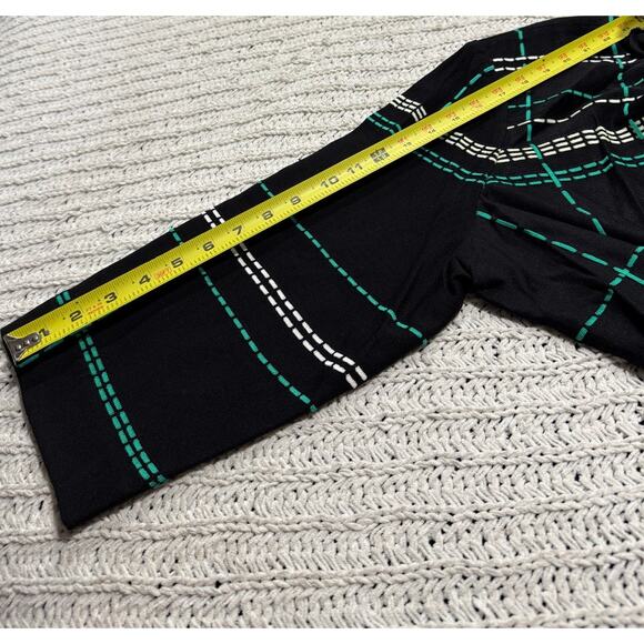 VTG Misook Cardigan Acrylic Knit Top Clasp Plaid Womens Plus Size 1X Black Green - Picture 5 of 8